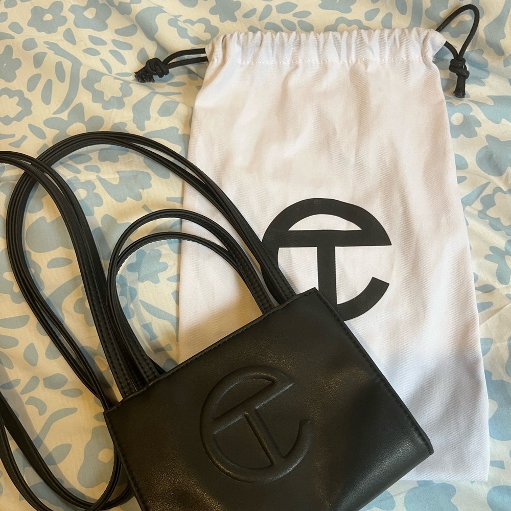 Telfar Black Shopping Bag Small